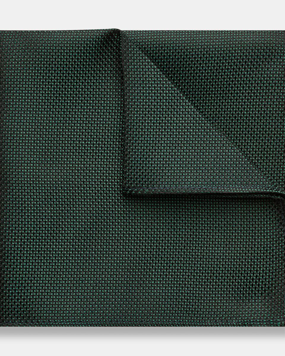 Dark Green Two Toned Textured Pocket Square